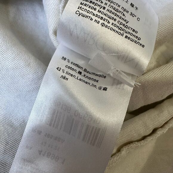 MARC CAIN Top White Animal Print Sleeveless Fringed Cotton Blend - Picture 10 of 12